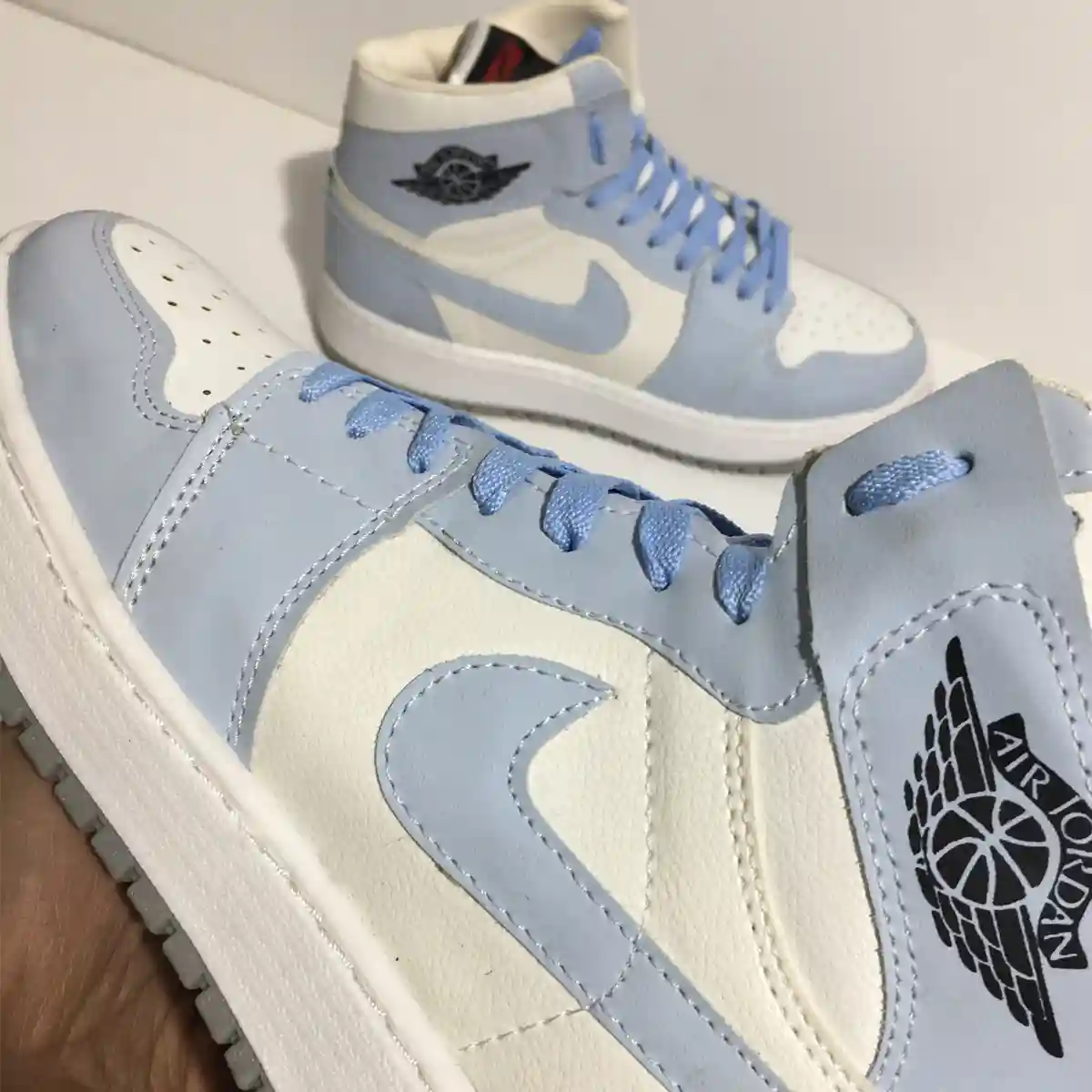 کفش کتونی ساقدار مردانه نایک جردن وان Jordan 1 آبی روشن کد 219